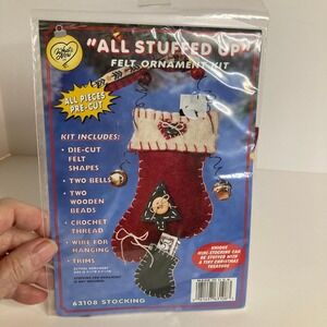 What's New All Stuffed Up Felt Ornament Kit 63108 Stocking Pre Cut Pieces